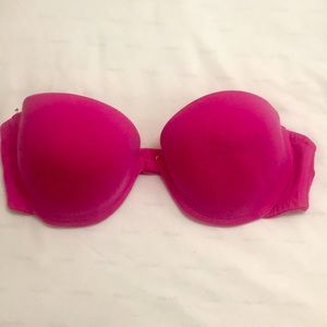 hot pink strapless bra